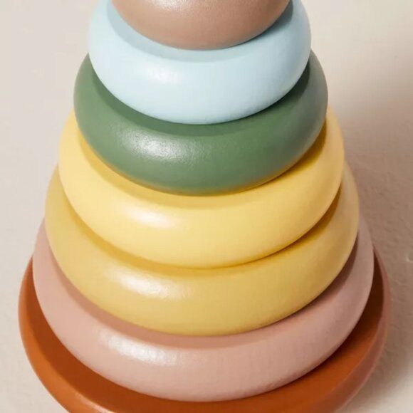 Hearth & Hand with Magnolia Toy Rainbow Wooden Ring Stacker 7pc NEW WITH DEFECT - Picture 2 of 9